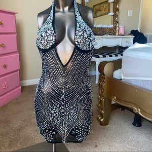 Black Crystal embellished Banjul dress